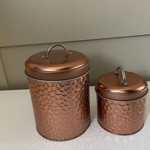 Copper Hammered Canister Set
